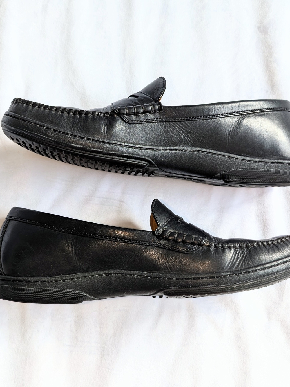 Mens Cole Haan  10.5 Slip On Driving Loafers Black Leather CO7917 - Picture 7 of 10